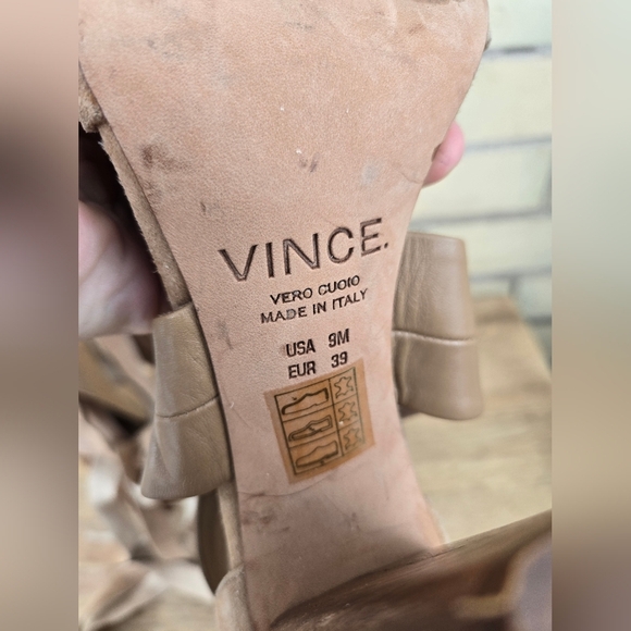 Vince Leather & Suede Wrap Around Heels - Picture 6 of 11